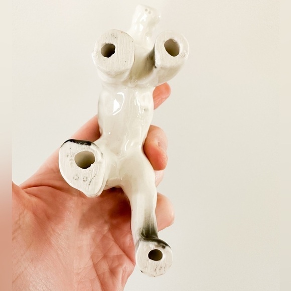 VINTAGE AIREDALE Wired Fox TERRIER DOG CERAMIC FIGURINE - Picture 6 of 7